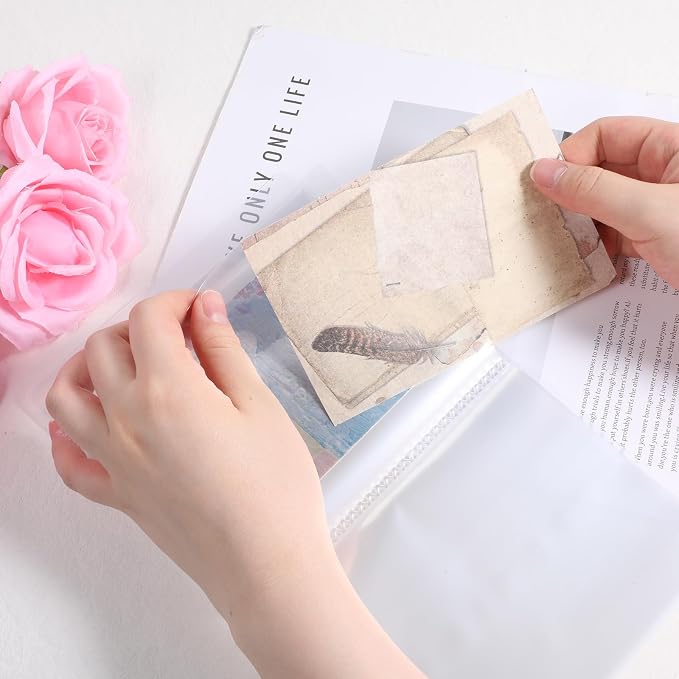 A6 Storage Folder Photo Albums Storage Sticker Storages Album Clear Cover Portfolio Folder for Postcards Sticker Collecting Album Organization Sheets Art Books Card Holds for Label Planner Recipe Card - Image 5