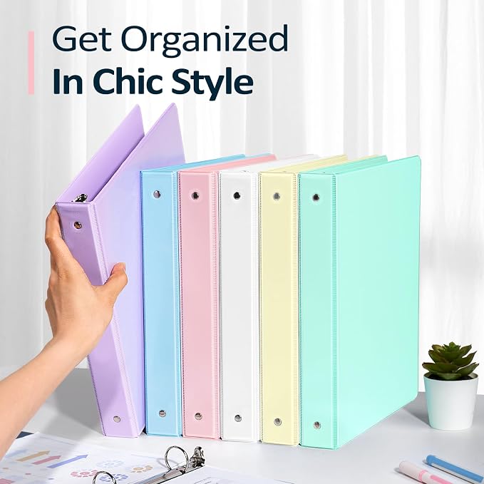 BinderX 3 Ring Binder 1 Inch, 1" Clear View Binder, Lavender, Letter Size | Extra Durable, PVC-Free, Customizable, Interior Pockets, 175-Sheet Capacity, Eco-Friendly, Reinforced Hinge, School, Office - Image 7