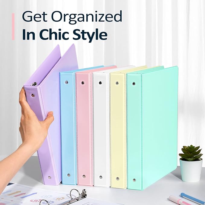 BinderX 3 Ring Binder 2 Inch, 2" Clear View Binder, Blue, Letter / A4 Size | Extra Durable, PVC-Free, Customizable, Interior Pockets, 450-Sheet Capacity, Eco-Friendly, Reinforced Hinge, School, Office - Image 7