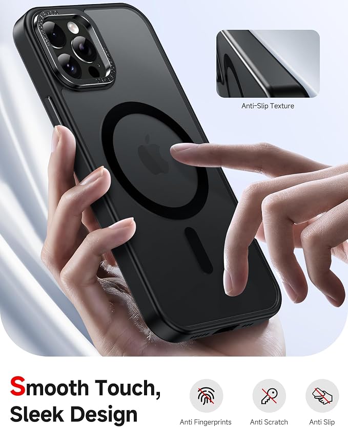 LeYi for iPhone-12-Pro-Max Case:[ Screen Protector X2+ Camera Cover X2] i Phone 12Pro Promax Cases Compatible with Magsafe Funda para iPhone12 Pro Max Magnetic Protective Heavy Duty Slim, Black - Image 5