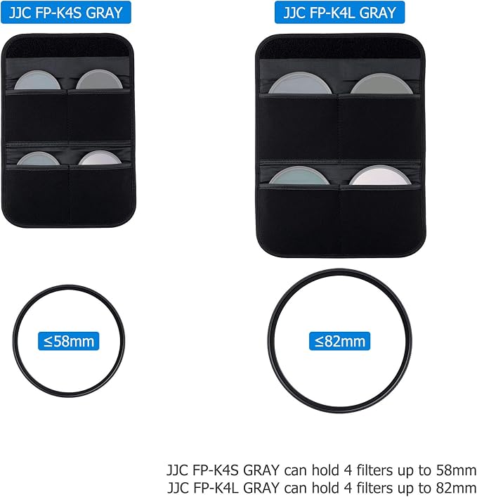 4-Pocket Lens Filter Pouch Case for Circular Filter Up to 82mm, Dustproof Lens Filter Wallet with Padded Elastic Interior for ND UV CPL Filter | Padded Folding Filter Bag, Hoop & Loop Closure, Durable Polyester Material, Handy Size 8.3x4.1x1.0", Compac... - Image 3