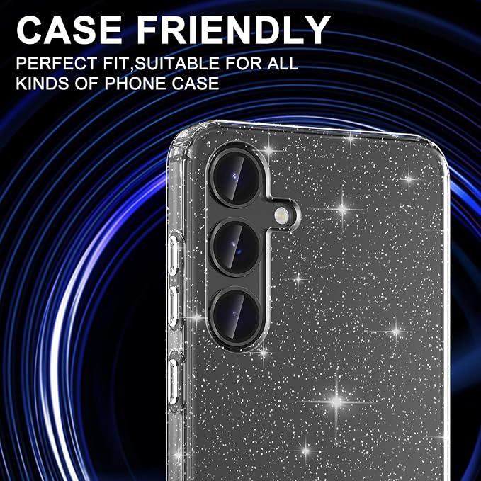 for Samsung Galaxy S25 Plus Camera Lens Protector, Individual Metal Ring Tempered Glass Lens Cover, [Strong Adsorption] Scratch Resistant Ultra-Thin HD Clear Lens Cover, 1 Set-Black - Image 5