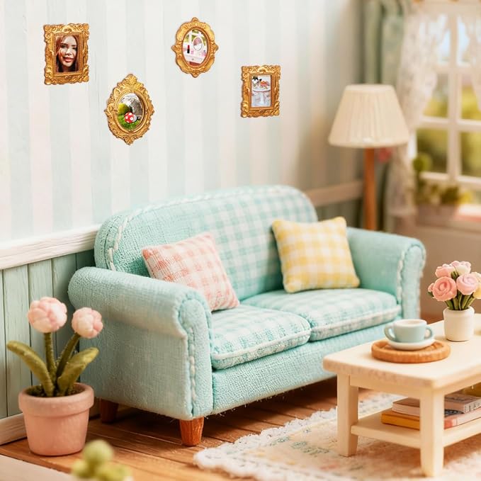 Toyvian Miniature Photo Frames, 15Pcs Dollhouse Decor Accessories | Tiny Picture Frames For Mini House Scenes, DIY Crafts And Creative Display Projects - Image 3