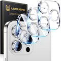 UniqueMe for iPhone 15 Pro/15 Pro Max Camera Lens Protector-Glitter Silver | 3 Pack, Drop Protection, Case Friendly, 9H Tempered Glass, Camera Cover Screen, Update New Version by UniqueMe