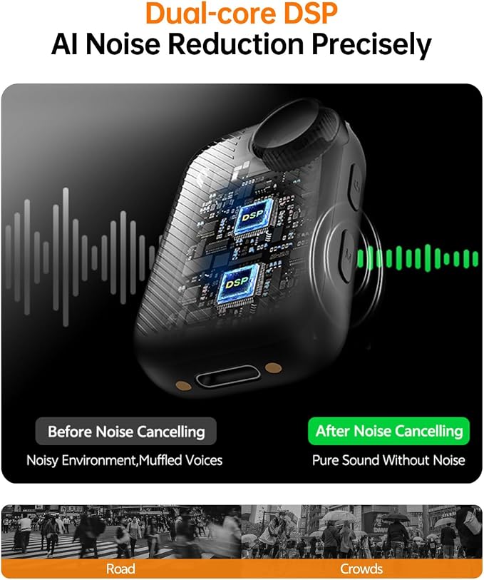 PQRQP S20 Mic (2 TX + 1 RX + Charging Case), Mini Microphone for iPhone/Android/Camera, 48kHz/24-bit High Audio, AI Noise Cancelling, 48h Use, 820ft Range, Wireless Microphones for Vlog, Streaming - Image 4