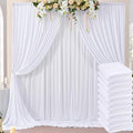 50ft x 8ft Wrinkle Free White Backdrop Curtains for Parties, 10 Panels 5ftx8ft Polyester Photo Backdrop Drapes for Weddings Birthday Photography Background Curtains by ENJOYYOURPARTY