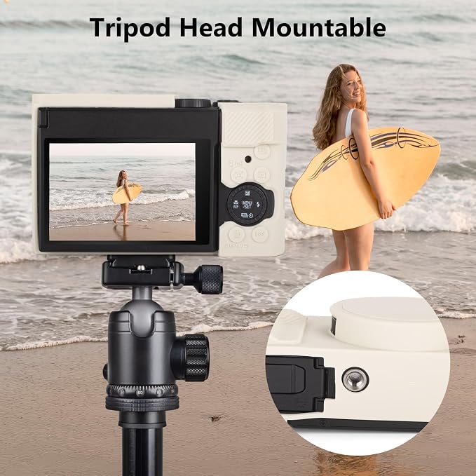 MUZIRI KINOKOO Silicone Sleeve Compatible for Panasonic Lumix ZS99 Camera - Soft Protective Cover for DC-ZS99/TZ99 Digital Camera with Removable Lens Cover - Anti-Slip & Anti-Scratch - Off White - Image 6