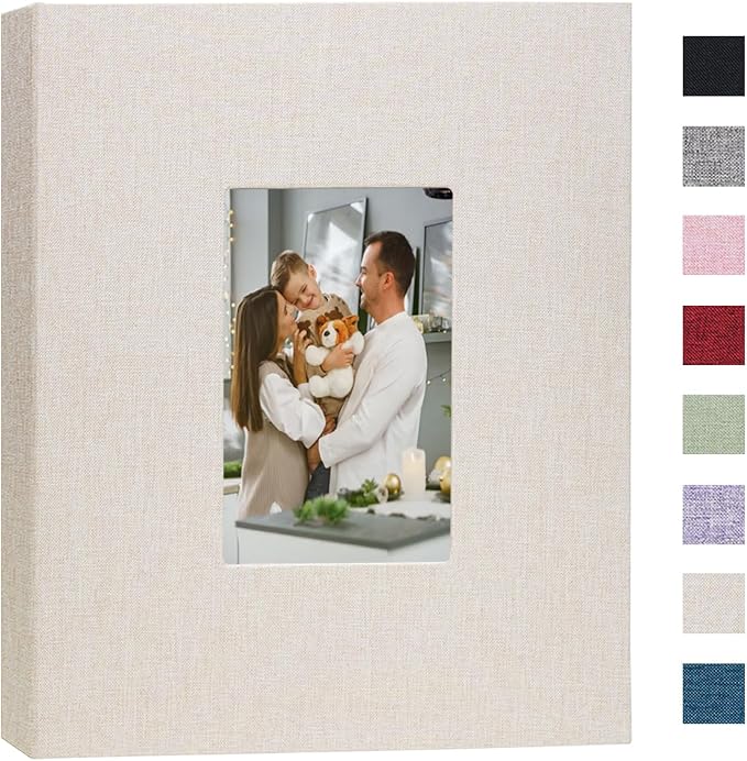 Photo Album 8x10 Linen Picture Book 26-Page Album Holds 52 Photos Art Presentation Folder for Picture or Certificates Storage by CHERRICH