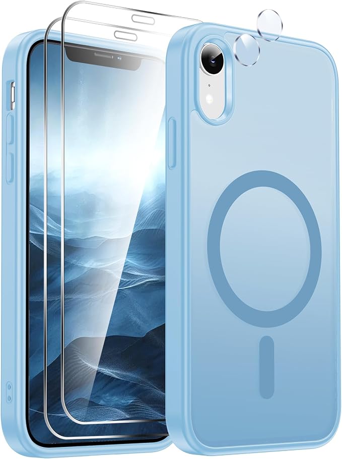 LeYi for iPhone-XR Phone Case Blue with Screen Protector X2 + Camera Cover X2:[ MagSafe Compatible] Magnetic Slim Cases for i Phone 10 iphoneXR Military Grade Protective Funda para 10XR, Light Blue - Image 7