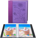 Artmag Photo Album 5x7 Clear Pages Pockets Leather Cover Slip Slide in Photo Album Book Holds 50 Vertical 5x7 Photos Picture Book for Wedding Family (Purple) by Artmag