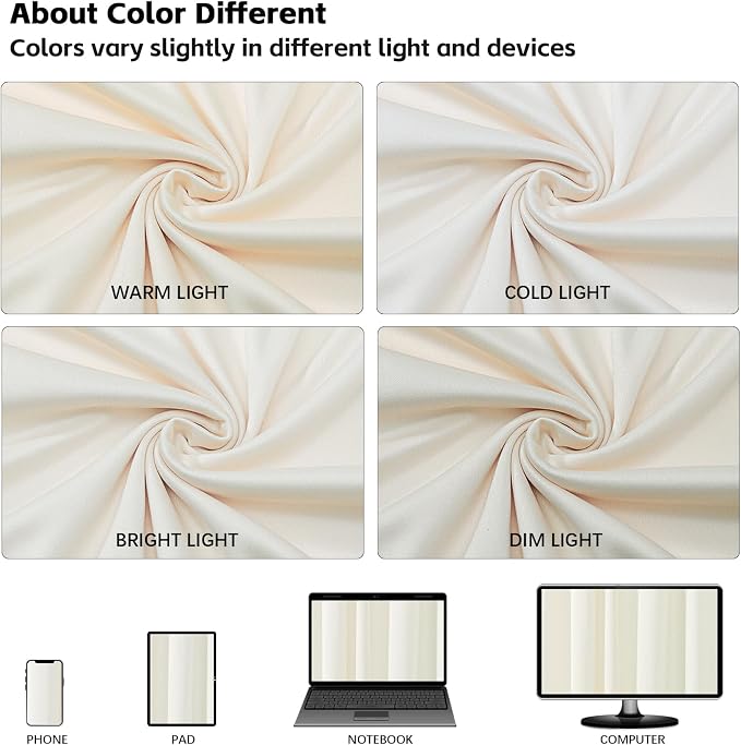 20x10ft Wrinkle Free Ivory Backdrop Curtain for Parties Soft Fabric Drapes Wedding Ivory Curtain Backdrop for Birthday Party Decorations Background for Photography 5x10ft,4 Panels - Image 7