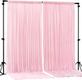 Pink Backdrop Curtains-Wrinkle-Free Polyester Photography Drapes Party Curtain Background for Baby Shower Wedding Decorations- 8 X10FT (Pink) by WishCare