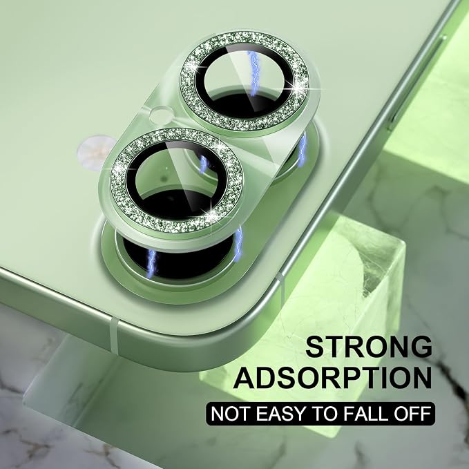 Choiche for iPhone 17 Camera Lens Protector, Light-Sage | Bling Metal Camera Cover with 9H Tempered Glass Lens Screen Protector Accessories, Strong Adsorption, Case-Friendly - Image 6