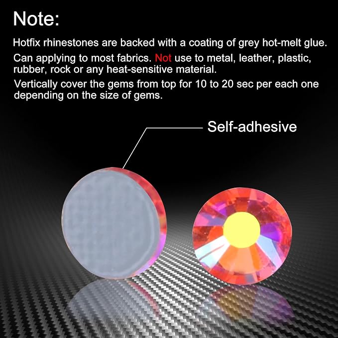 Jollin Hotfix Rhinestones Flatback Crystal Gems 3.2mm SS12, Red AB | 1440pcs Hot Fix Crystals Glass Rhinestones for Bedazzling, Crafting, Clothes, Shoes & Accessories DIY Decoration - Image 5