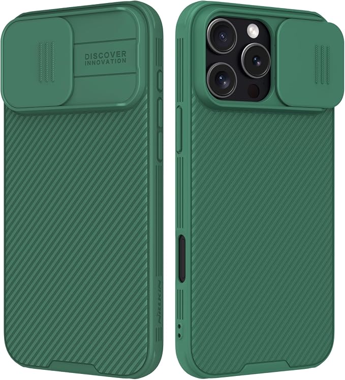 Nillkin for iPhone 16 Pro Max Case with Slide Camera Cover, [Full Camera Protection][Anti-Scratch] Military-Grade Protection, Anti-Fingerprint, Slim Phone Case for iPhone 16 Pro Max 6.9'' Green by Nillkin