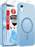 LeYi for iPhone-XR Phone Case Blue with Screen Protector X2 + Camera Cover X2:[ MagSafe Compatible] Magnetic Slim Cases for i Phone 10 iphoneXR Military Grade Protective Funda para 10XR, Light Blue by LeYi