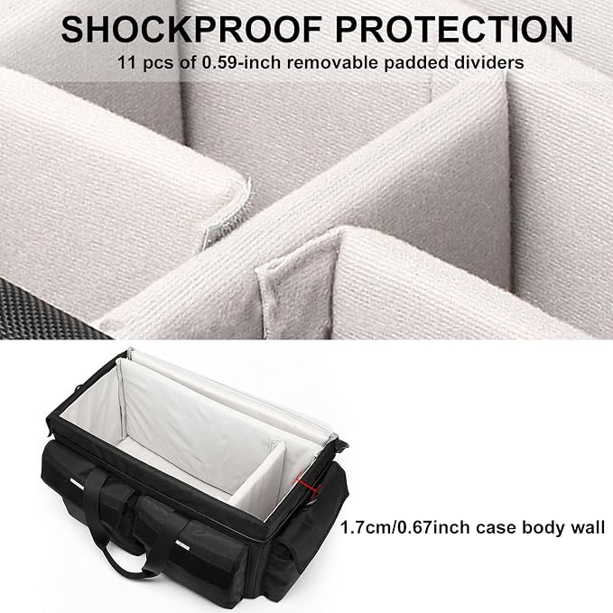 Large Camera Shoulder Bag, Pressure proof &Waterproof DSLR SLR Mirrorless Gadget Case,Messenger Photography Accessories Storage Pouch for EX280 Z280(M) - Image 5