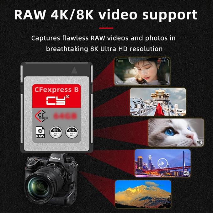 CFexpress Type-B 256GB Memory Card CFE CFB Adapter Compatible with XS Camera 8K RAW PCIe Expansion - Image 4