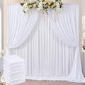 30 ft x 10 ft Wrinkle Free White Backdrop Curtain for Parties, Polyester Photo Backdrop Drapes 6 Panels 5x10ft Curtains for Weddings Birthday Party Photography Background Baby Shower by ENJOYYOURPARTY