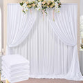20ft x 8ft Wrinkle Free White Backdrop Curtains for Parties, 4 Panels Thick Polyester Photo Backdrop Drapes for Weddings Birthday Photography Background Curtains by ENJOYYOURPARTY
