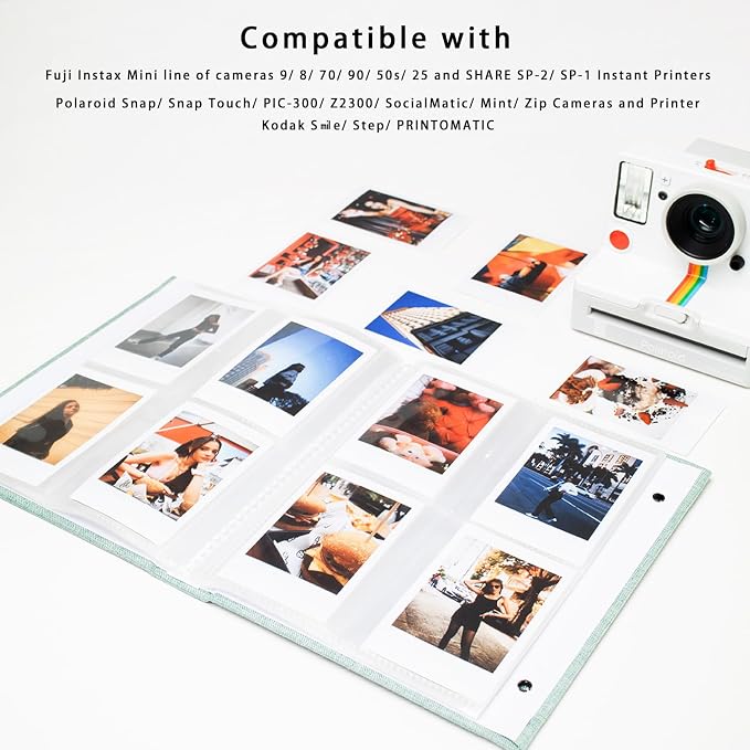 Mini Photo Album (2-Pack) for 2x3" Instax Mini & Polaroid Photos – Each Linen Album Holds 208 Photos - Image 4