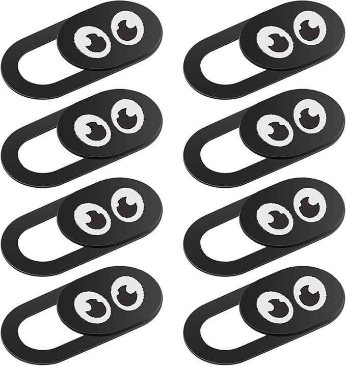 Thin Webcam Cover Slide, 8PCS Phone Laptop Camera Cover Slide Cute | Laptop Camera Blocker Slider Strong Adhesive Protect Privacy Security Compatible with Tablet Desktop PC Smartphones(Eye) by Unknown