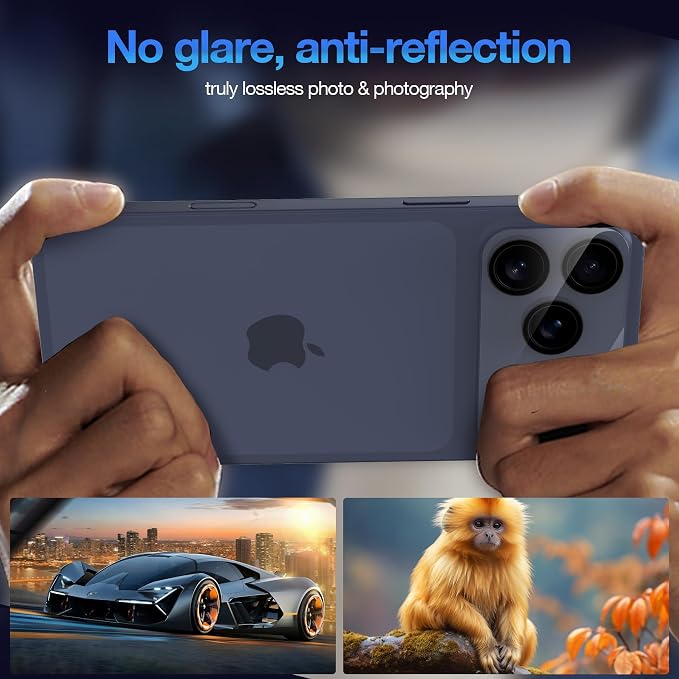 WHPXJY 2025 New Upgrade for 3 pack iPhone 17 Pro Max Camera Lens Protector-Tempered Glass Cover, 9H+ Shatterproof/Anti-scratch/Maintains Original Clarity/Easy to Install - Image 4