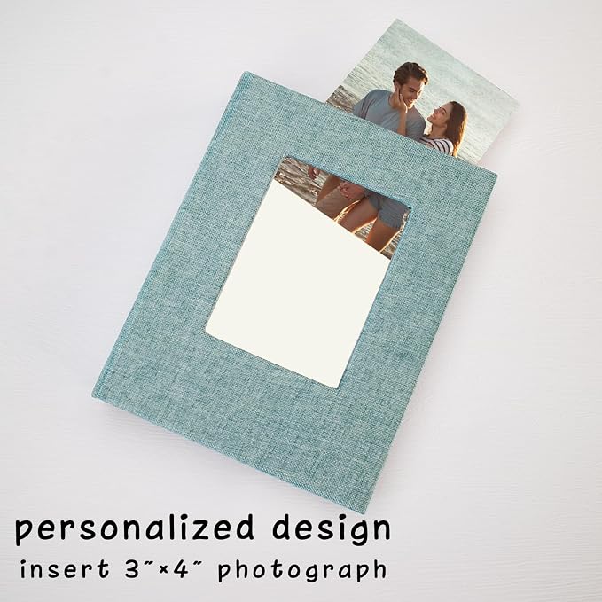 Small Photo Album 5x7 Linen Picture Book, Each Mini 26-Page Album Holds 52 Photos, Art Presentation Folder for Postcards & Picture Storage - Image 2