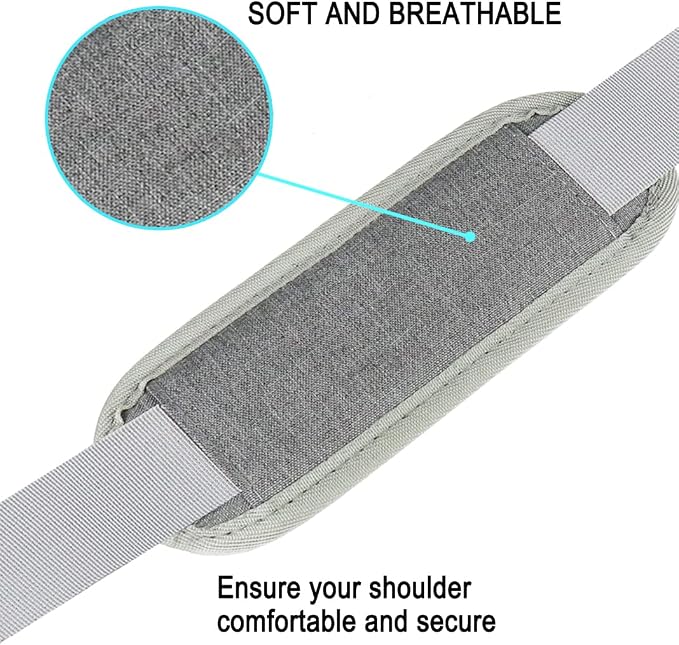 Shoulder Strap, Durable 55" Universal Replacement Laptop Shoulder Strap, Adjustable Comfortable Belt with Metal Hooks for Briefcase, Computer Messenger Bag, Laptop Case Luggage/Duffel/Camera, (Grey) - Image 2