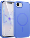 FNTCASE for iPhone 17e/ iPhone 16e Case, Fit for Magsafe, Screen Protector | Matte Magnetic Back, 14FT Military Grade Drop Protection, Shockproof Protective Phone Cover, Full Ultramarine by FNTCASE