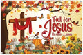 Thanksgiving Banner 12x8ft Polyester Fall for Jesus He Never Leaves Banner Outdoor Happy Thanksgiving Backdrop Fall Decorations for Party Pumpkin Patch Backdrop by Leowefowa