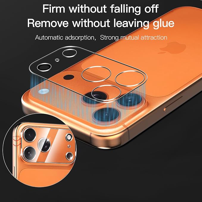 Anoowkoa 3 Pack for iPhone 17 Pro Max 6.9" Screen Protector + [3 Pack] iPhone17 Pro Max Camera Lens Tempered Glass Protector.9H Hardness.Support Fingerprint Unlock,Bubble-Free.Easy Installation - Image 3