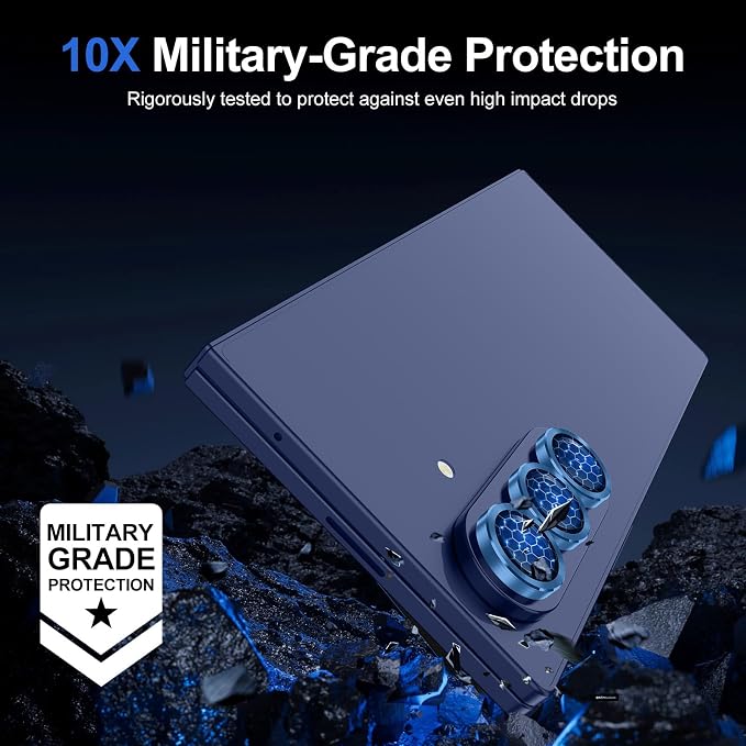 for Samsung Galaxy Z Fold 7 Camera Lens Protector, Individual Metal Ring Tempered Glass Lens Cover, [Strong Adsorption] Scratch Resistant Ultra-Thin HD Clear Lens Cover, 1 Set-Deep Blue - Image 5