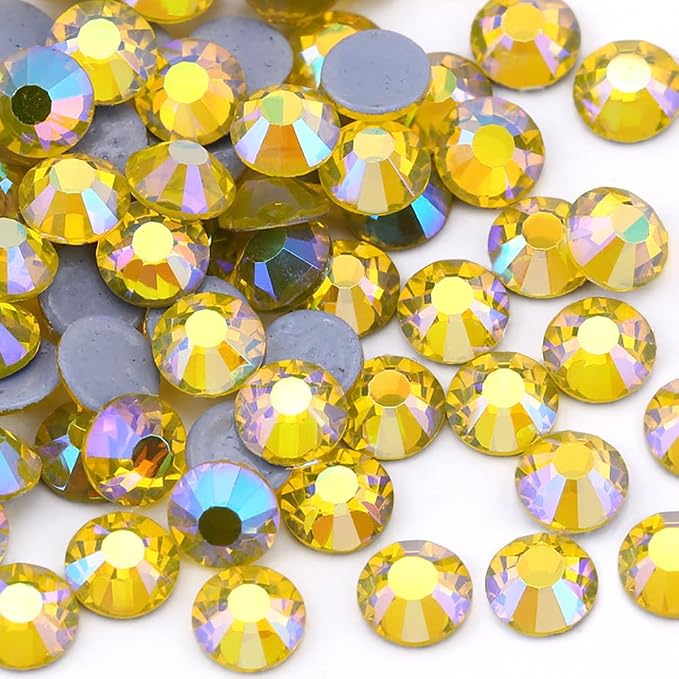 Jollin Hotfix Rhinestones Flatback Crystal Gems 2mm SS6, Lemon AB | 2880pcs Hot Fix Crystals Glass Rhinestones for Bedazzling, Crafting, Clothes, Shoes & Accessories DIY Decoration - Image 2
