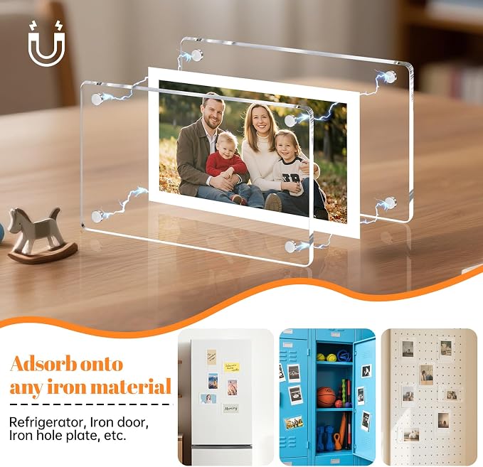 Personalized Gifts for Husband Dad Boyfriend - 2pcs Car Picture Holder Clear Acrylic Magnetic Car Visor Photo Clip 3.5 x 2.4 inch - Perfect Car Accessories - Image 2