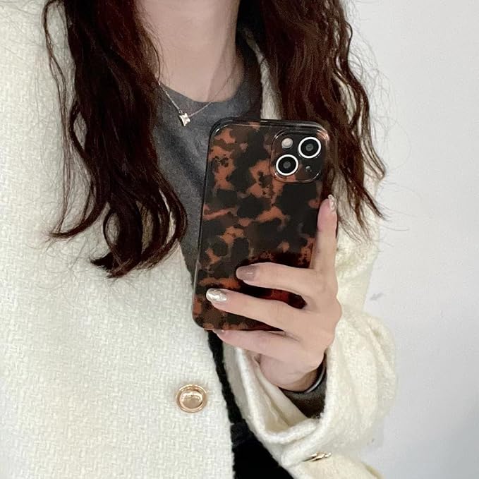 Cute Phone Case for iPhone 15 Pro Max Case Amber Leopard Print | Cheetah Tortoiseshell Pattern,Full Camera Protective,Slim Shockproof TPU,Aesthetic Girly Glossy Cover for Women Men-Brown - Image 6