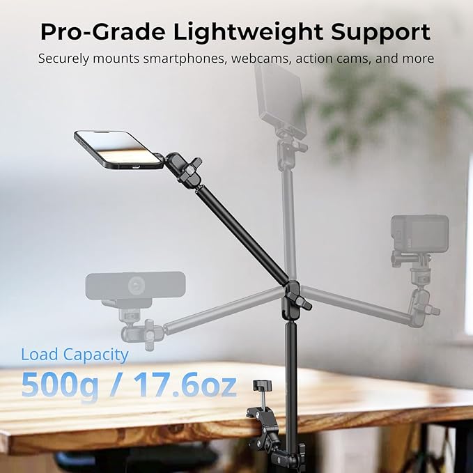 SMALLRIG Desktop Clamp Magic Arm Kit for MagSafe for iPhone, 55cm / 21.6" Two-Stage Adjustable Flexible Arm with Secure Grip for Smartphone, Webcam, Action Cameras - 5626 - Image 2