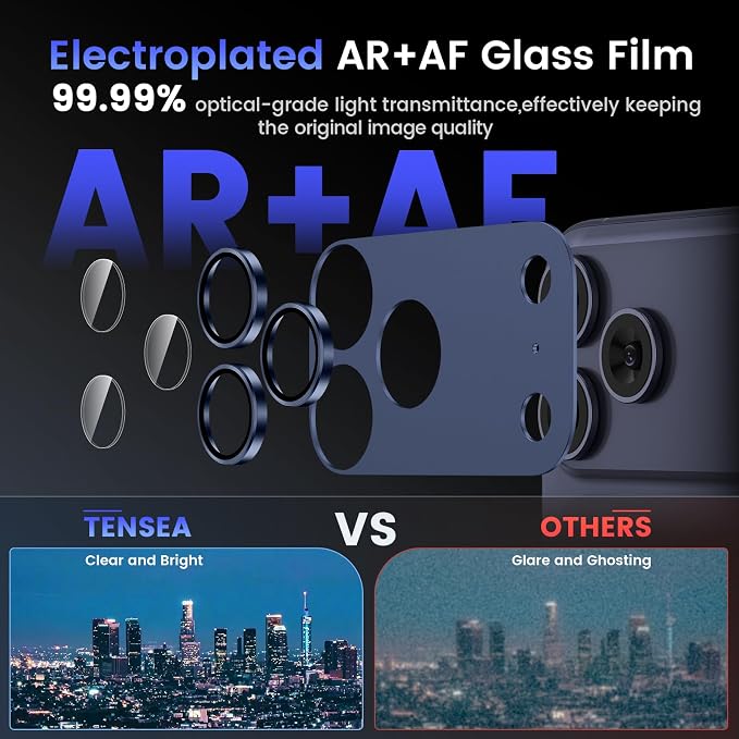 Tensea for iPhone 17 Pro Camera Lens Protector | Metal Aluminum Alloy Tempered Glass Cover Camera Screen Protector Accessories, Case Friendly - Image 3
