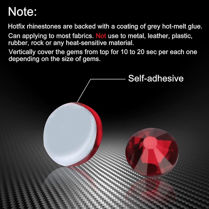Jollin Hotfix Rhinestones Flatback Crystal Gems 2mm SS6, Dark Red | 2880pcs Hot Fix Crystals Glass Rhinestones for Bedazzling, Crafting, Clothes, Shoes & Accessories DIY Decoration - Image 5