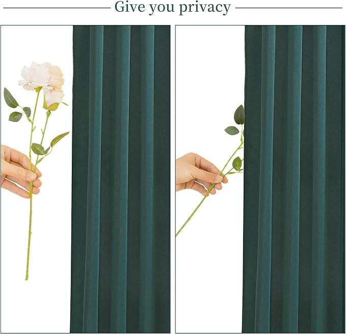 4 Panels Hunter Green Backdrop Curtain for Parties Wrinkle Free Dark Green Photo Curtains Backdrop Drapes Fabric Decoration for Baby Shower Birthday Party Photography 20ft(W) x 10ft(H) - Image 7