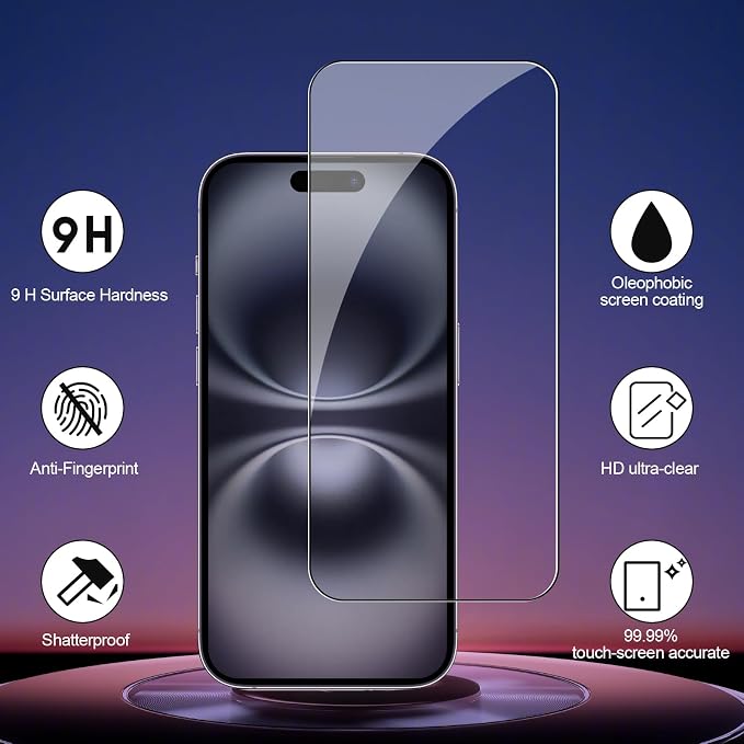 3+3 Pack Glass Screen Protector for iPhone 17 Air, 6.6 inch | Camera Lens Protector, HD Clear Tempered Glass Film, Anti-Scratch, Bubble Free, Case-friendly - Image 2