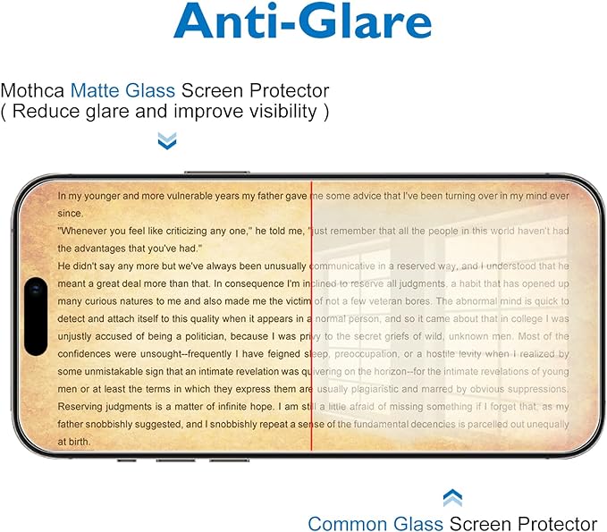 Mothca 2 Pack Matte Glass Screen Protector for iPhone 15 Pro Max[6.7 inch] + 2 Pack Camera Lens Protector, Anti-Glare & Anti-Fingerprint Case Friendly Tempered Glass Film, Bubble Free, Smooth as Silk - Image 6