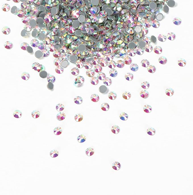 Jollin Hotfix Rhinestones Flatback Crystal Gems 8.4mm SS40, Crystal AB | 144pcs Hot Fix Crystals Glass Rhinestones for Bedazzling, Crafting, Clothes, Shoes & Accessories DIY Decoration - Image 3