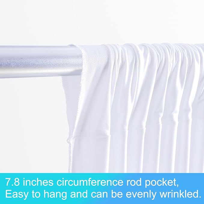 6 Panels White Backdrop Curtains for Wedding Party Wrinkle Free Backdrops Curtain Drapes Fabric Decorations Photo Back Drop Cloth for Baby Shower Photography Stage Reception 30ft(W) x 12ft(H) - Image 7