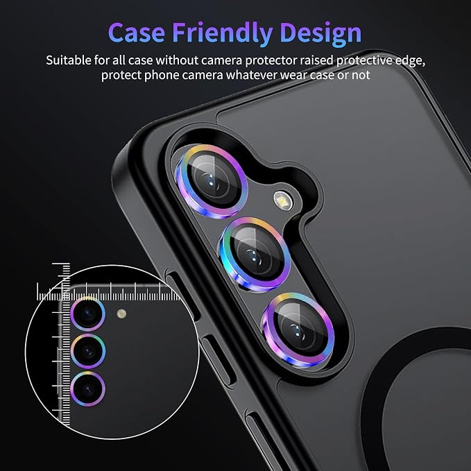 Camera Lens Protector for Samsung Galaxy S23/S23 Plus/S24,1 Pack | Tempered Metal Glass Camera Cover, HD Clear Anti-Scratch Lens Screen Protector Film,Case Friendly,Colorful Titanium - Image 7