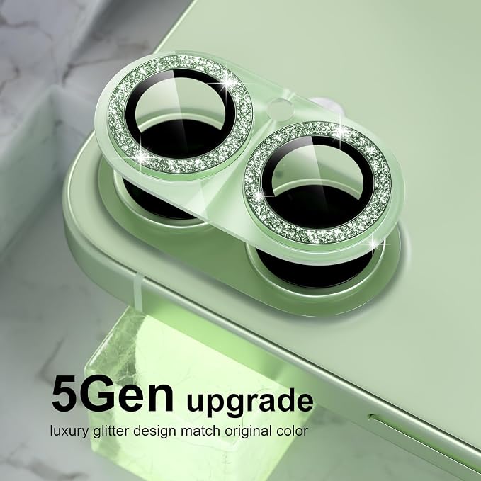 Choiche for iPhone 17 Camera Lens Protector, Light-Sage | Bling Metal Camera Cover with 9H Tempered Glass Lens Screen Protector Accessories, Strong Adsorption, Case-Friendly - Image 7