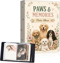 DEGDFSGR 4x6 Small Photo Album, 60 Pockets Holds 120 Photos | Slip-in pockets, black elastic band, portable for family, wedding, baby, travel photos, Cute Golden Retriever Wildflower by Unknown