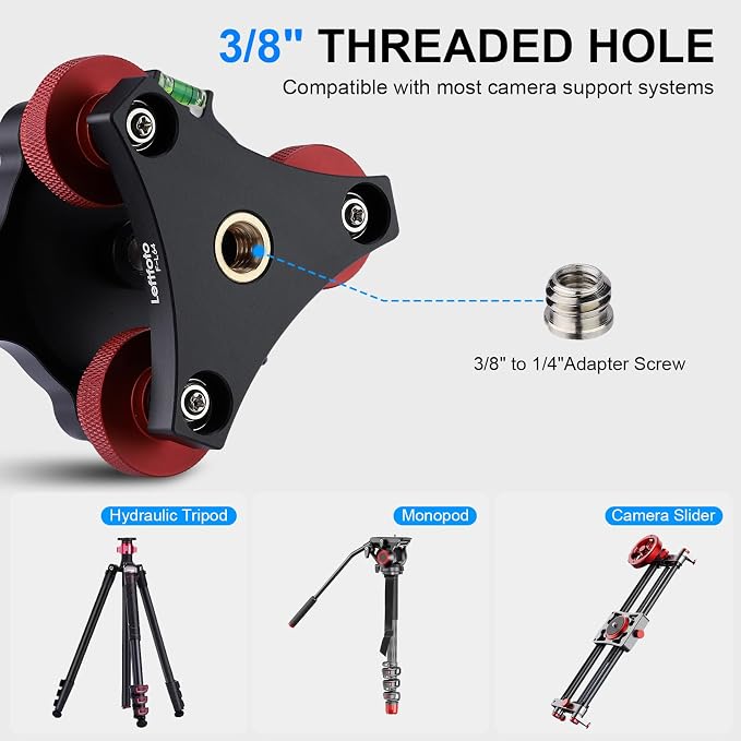 Tripod Leveler Stand with +/-5 Degree Precision Adjustment Bracket for Seestar s50/Panoramic Head Ball Head Video Head and Tripod - Image 7