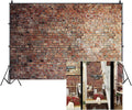 9x6ft Vintage Red Brick Wall Backdrop for Photoshoot Old Brickwall Backgrounds for Photography Newborn Baby Shower Adults Wedding Portrait Photography Backdrop Wallpaper Photo Booth Studio Props by Unknown