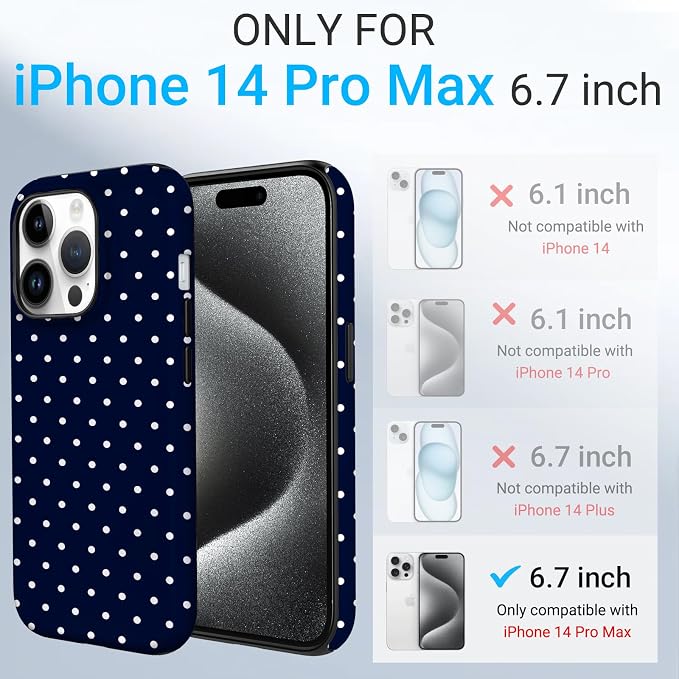 TPU Phone Case for iPhone 14 Pro Max, MagSafe Wireless Charging Compatible, Shockproof Slim Fit Protective Cover with Anti-Yellowing & Raised Camera Protection (Polka dot 7, iPhone 14 Pro Max) - Image 2